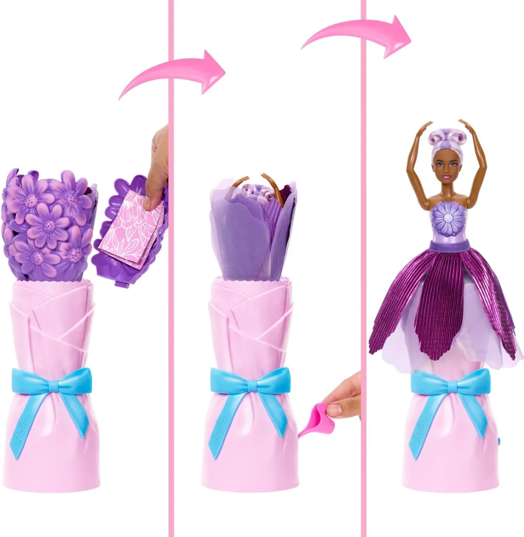 Barbie Petal Pop Modepop JMF58 - Paarse Madeliefje