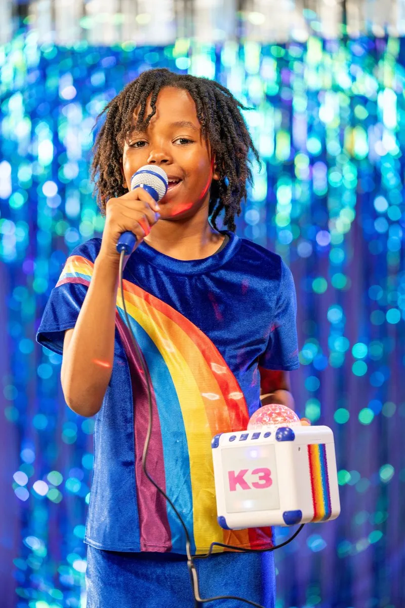 K3 Disco Box - 1 Microfoon - Wit/Blauw/Multicolor
