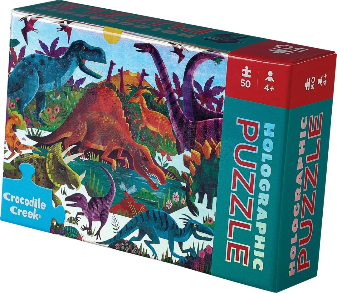 Crocodile Creek Holographic Foil Puzzels Dinosaurussen