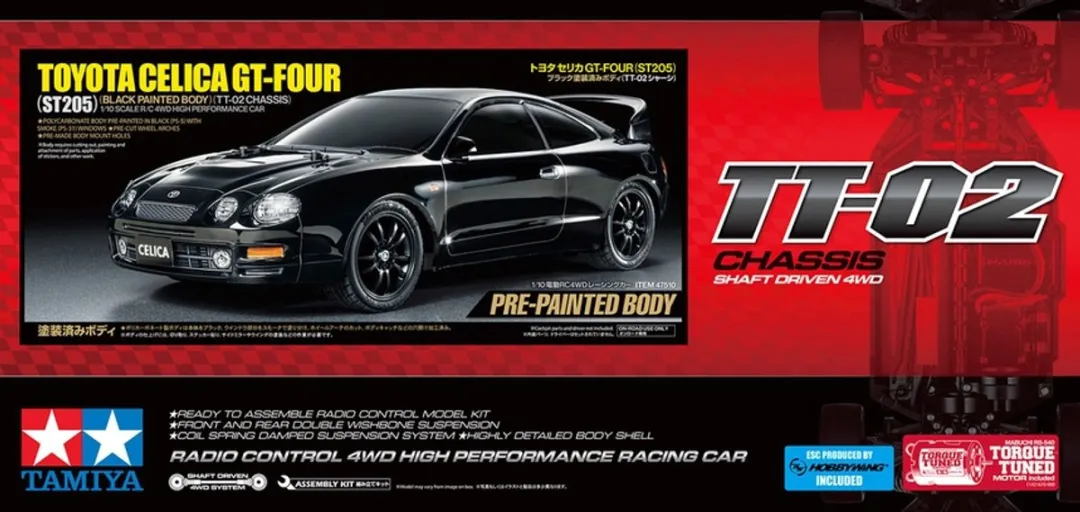 Tamiya 47510 RC Auto Toyota Celica GT-Four ST205 TT-02
