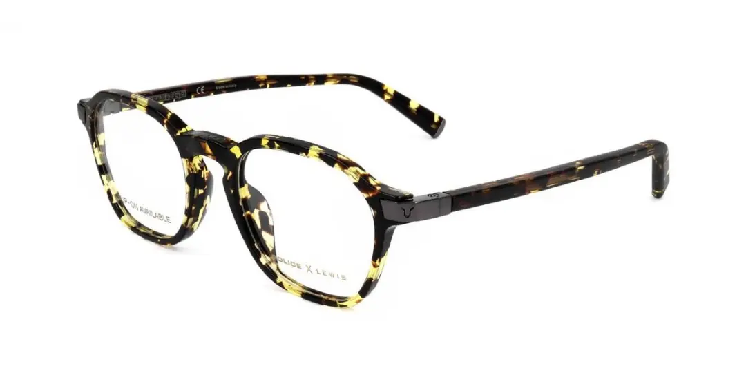 Police VPLC54 Shiny pattern brown-yellow 49/20/145 MAN Brilmonturen