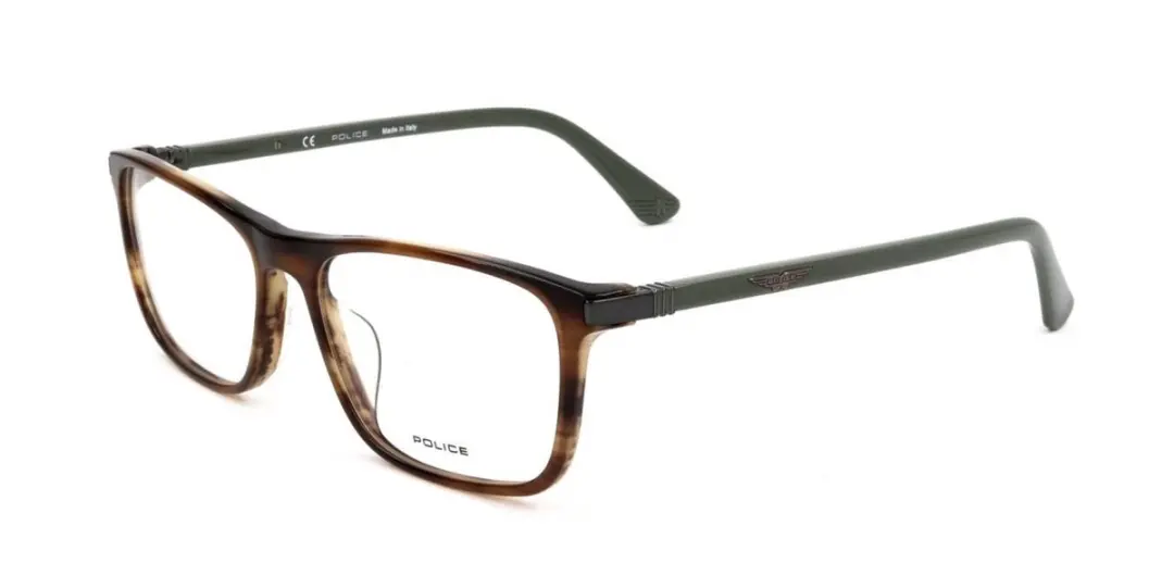 Police VPLD97M Shiny striped brown 54/16/145 MAN Brilmonturen