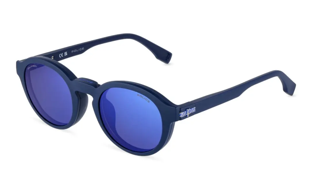 Police UK181 Blu opaco 46/20/140 JUNIOR Brilmonturen