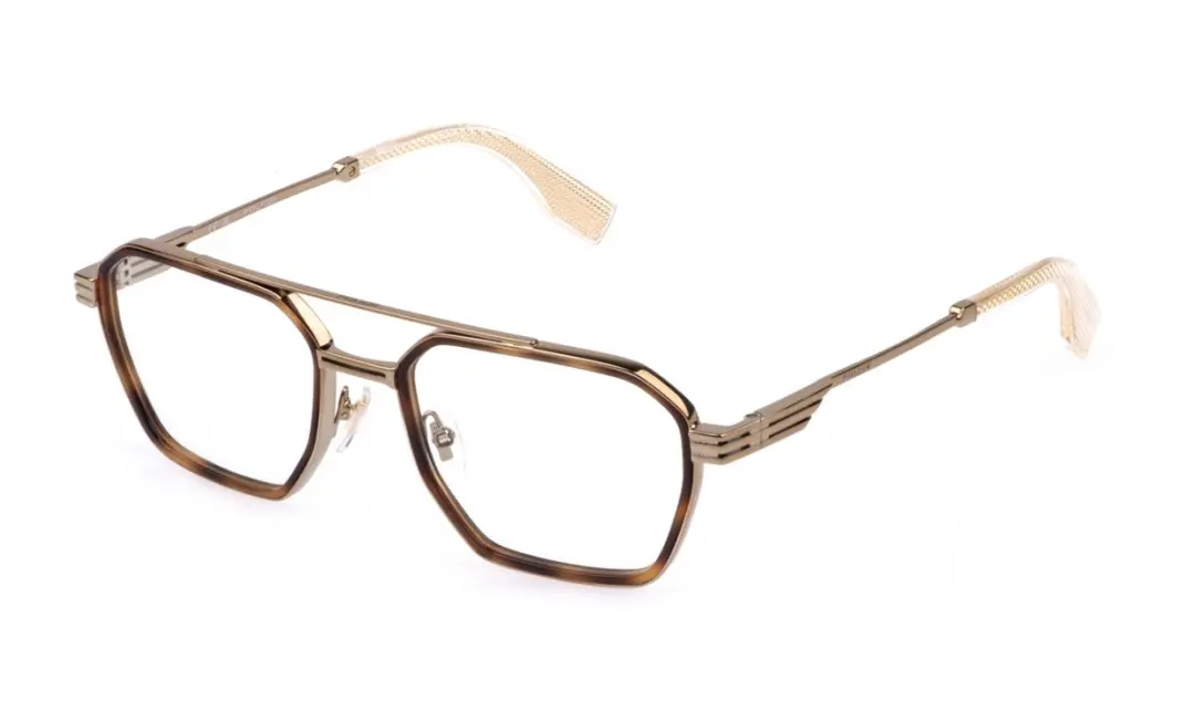 Police VPLQ76Z Oro grigio lucido 55/19/150 MAN Brilmonturen