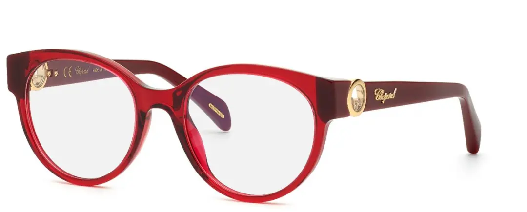 Chopard VCH350S Bordeaux scuro trasparente lucido 53/19/145 WOMAN Brilmonturen