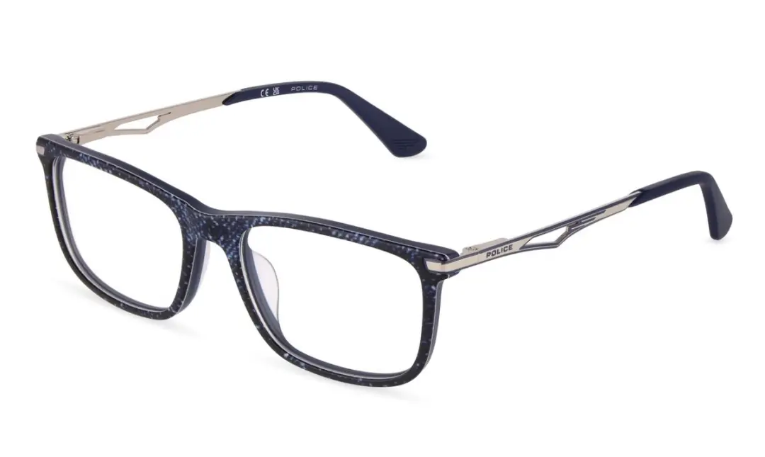 Police VK178 Top blu c/fantasia opaco 52/16/140 JUNIOR Brilmonturen