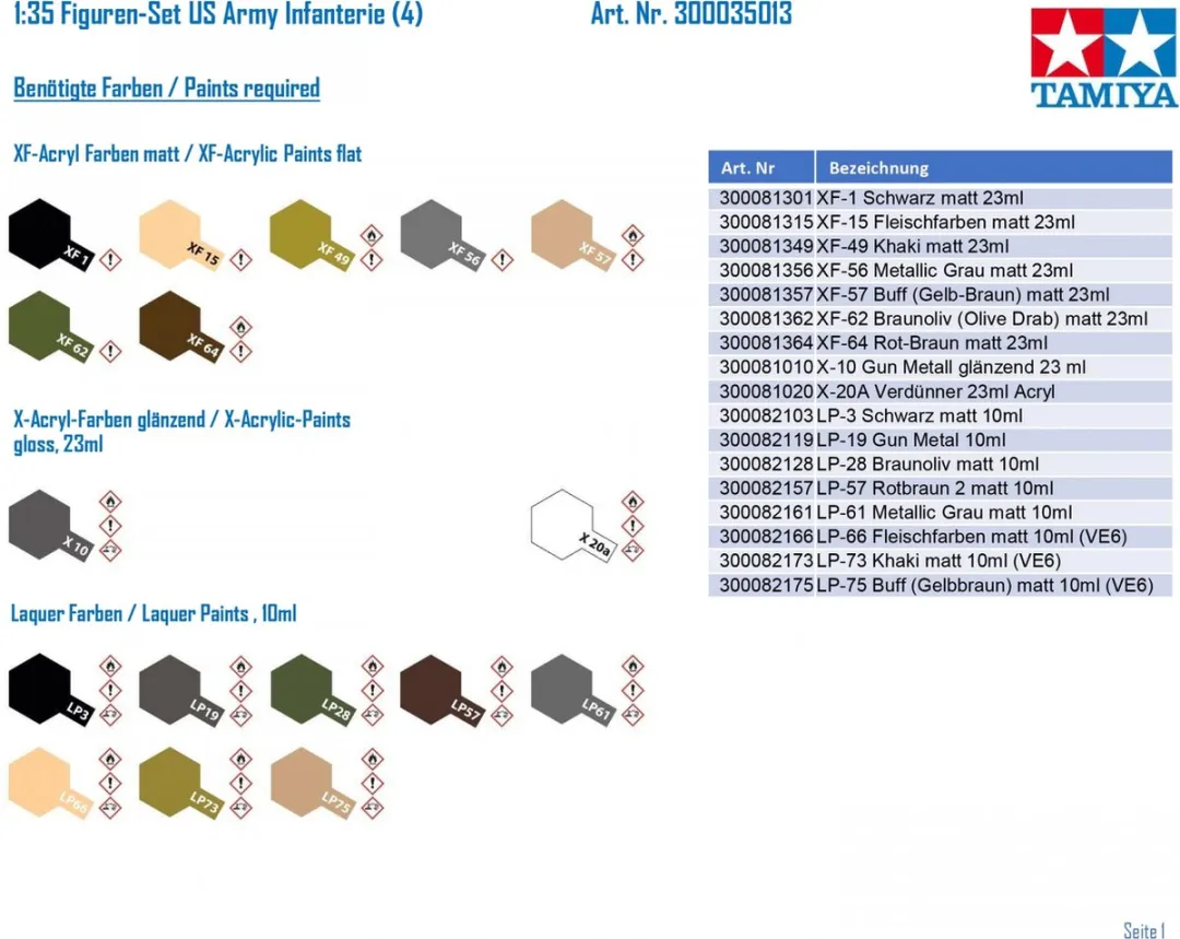 Tamiya US Army Infantry Figuren-Set 35013 - 1:35 - 4 Stuks