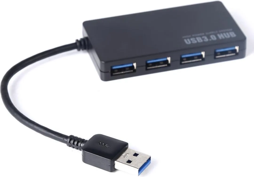 NÖRDIC USB-HUB5 USB Hub 4 Poorten - USB 3.0 5Gbps - Zwart