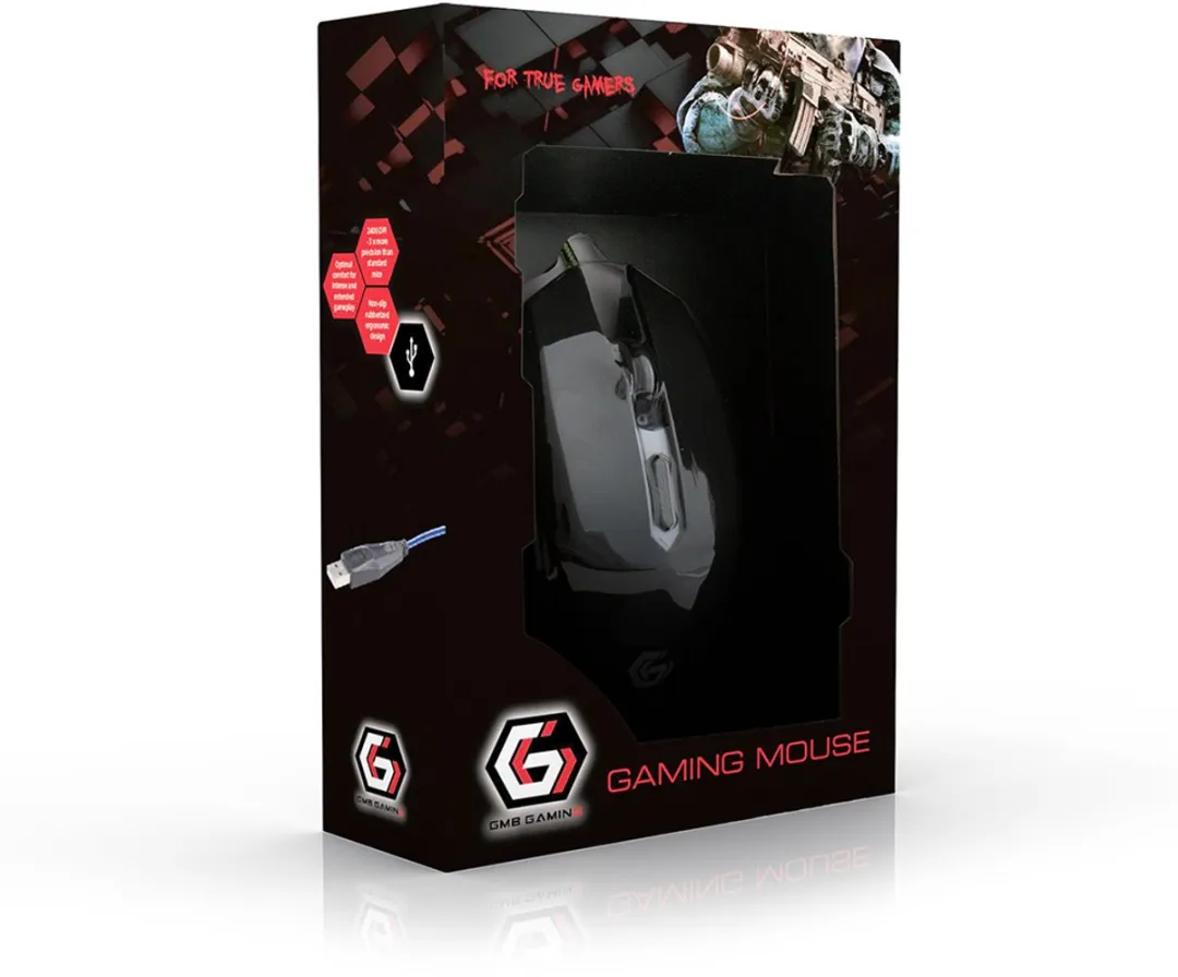 Gembird MUSG-001-B - Gaming muis, zwart/blauw