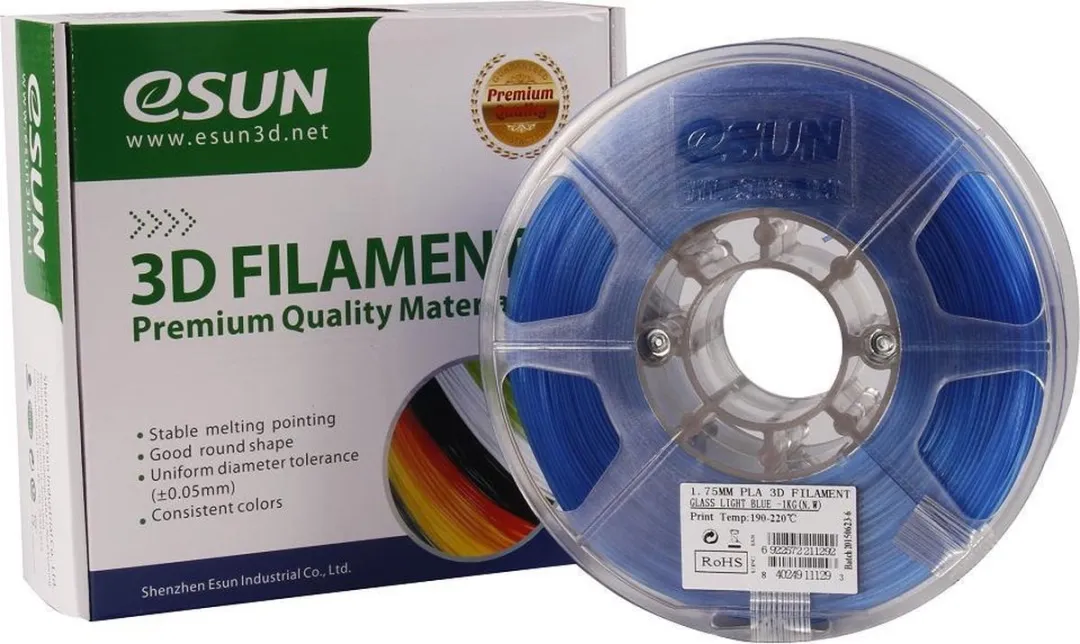 ESUN PLA Filament 1.75mm Transparant Blauw 1kg