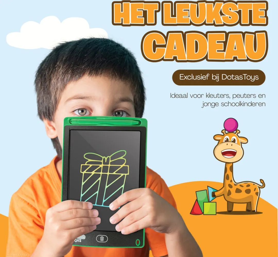 DotasToys® Tekentablet - LCD Tablet met Kleurenscherm voor Kinderen - Kindertablet - Tekenbord & Schrijfbord met Scherm Speelgoed - Keer op keer Tekenen & Schrijven