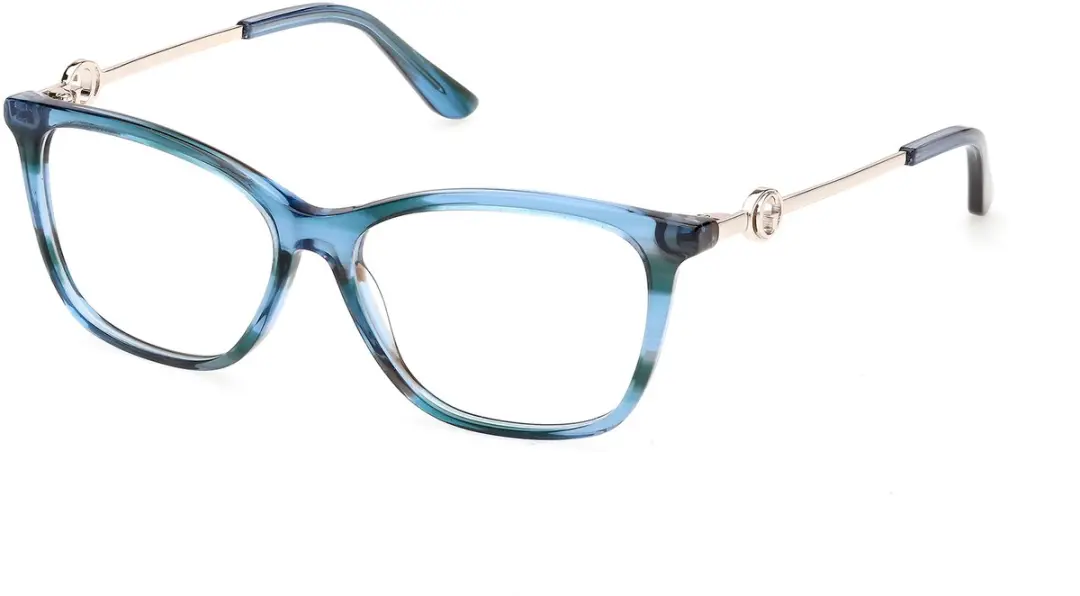 Guess GU50349 Blue/horn 52/14/140 WOMAN Brilmonturen