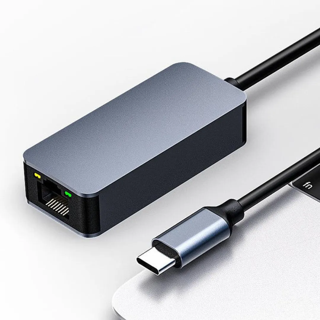 NÖRDIC USBC-LAN USB-C naar RJ45 Adapter 2,5Gbps - Space Gray