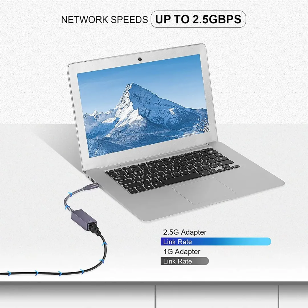 NÖRDIC USBC-LAN USB-C naar RJ45 Adapter 2,5Gbps - Space Gray