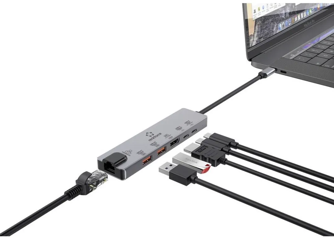 Renkforce RF-6649662 USB-C Dockingstation - Grijs