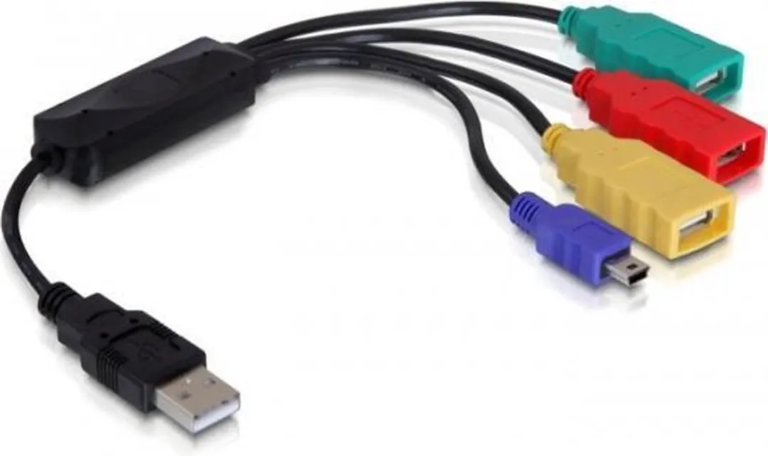 Delock USB 2.0 HUB 4 Poorten - Zwart