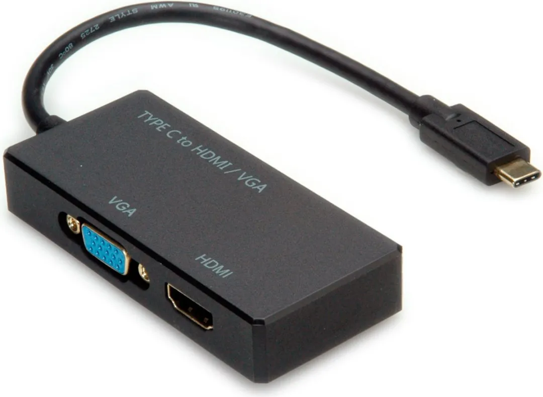 Value VALUE 12.99.3215 USB-C Beeldschermadapter - VGA/HDMI - Zwart