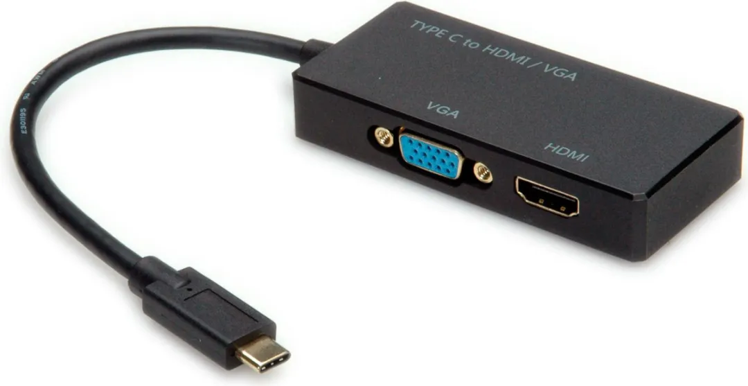 Value VALUE 12.99.3215 USB-C Beeldschermadapter - VGA/HDMI - Zwart