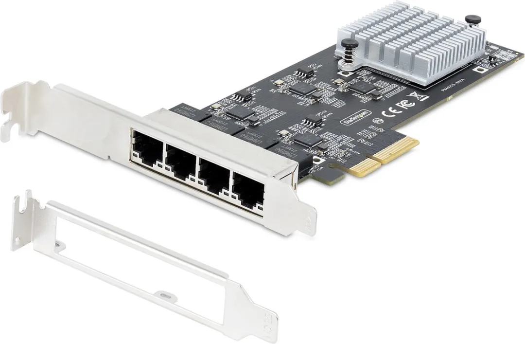 Startech PR42GI-NETWORK-CARD Netwerkkaart 2500 Mbit/s - 4 Poorten - Zwart