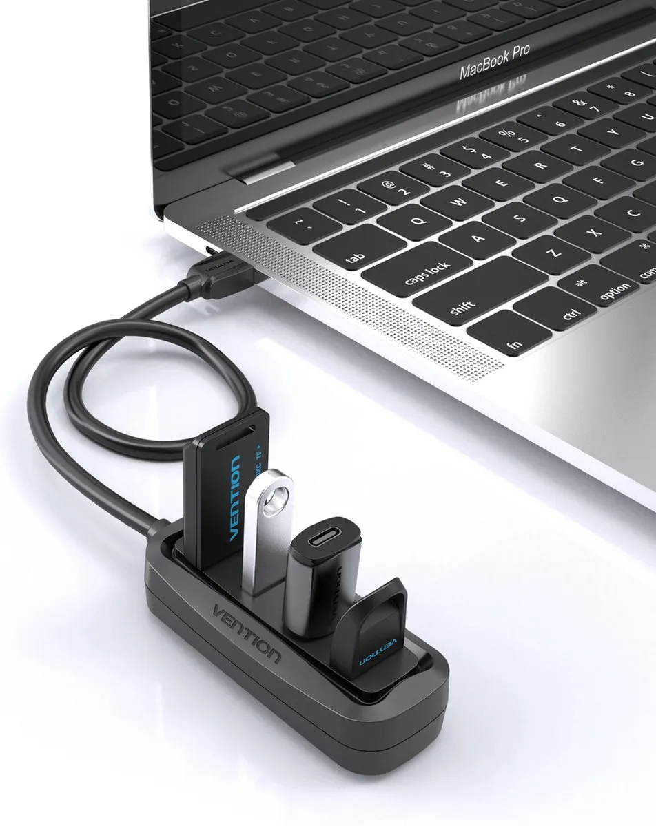 Vention VAS-J43-B015 USB 2.0 Hub 4 Poorten - Zwart