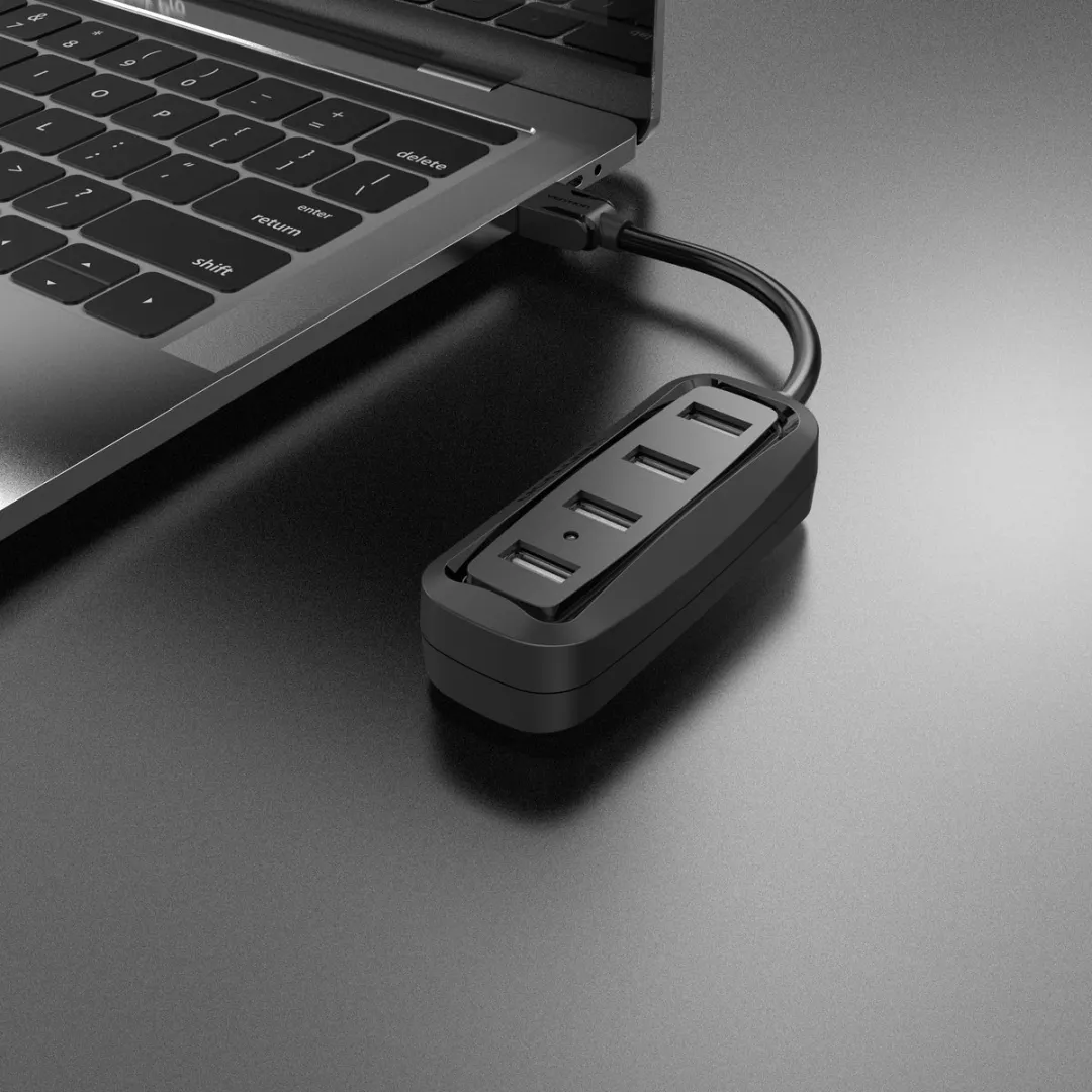 Vention VAS-J43-B015 USB 2.0 Hub 4 Poorten - Zwart