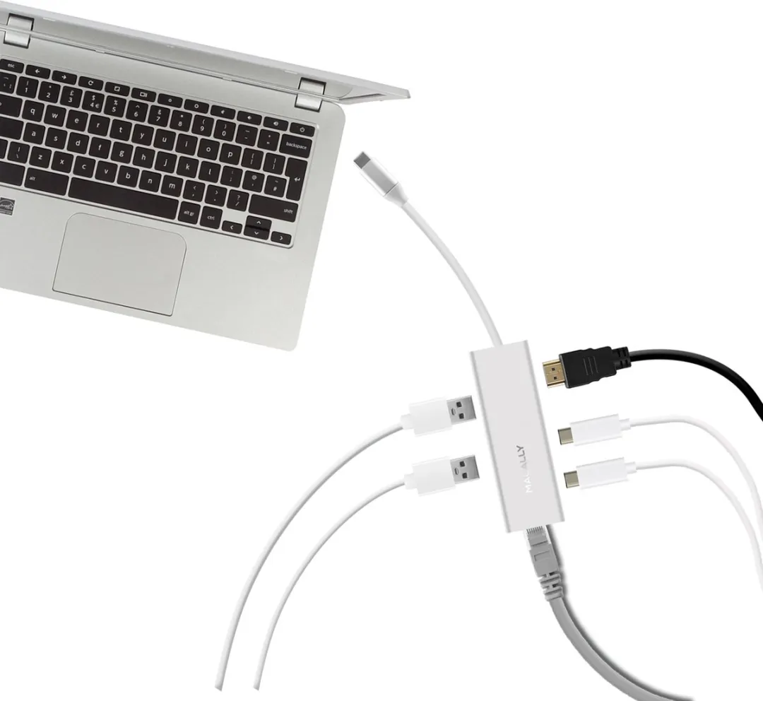 Macally UCDOCK USB-C Hub 6-in-1 - Zilver