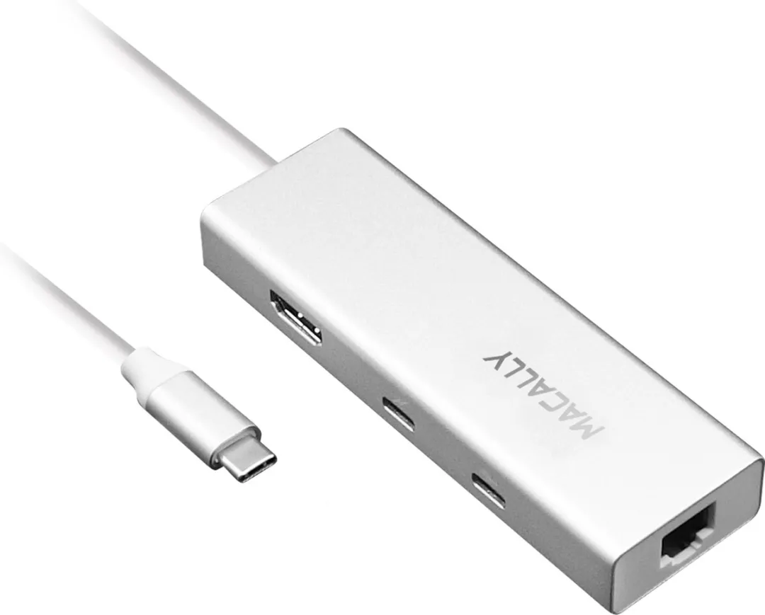 Macally UCDOCK USB-C Hub 6-in-1 - Zilver
