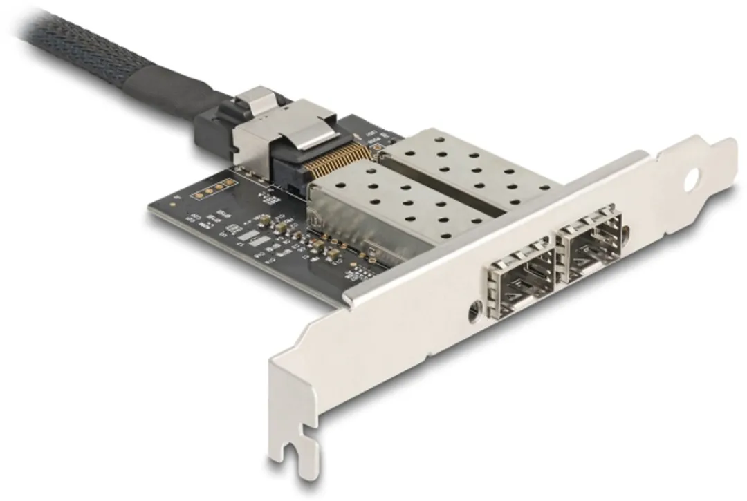 Delock Mini PCIe I/O 2x SFP Gigabit LAN - Zwart