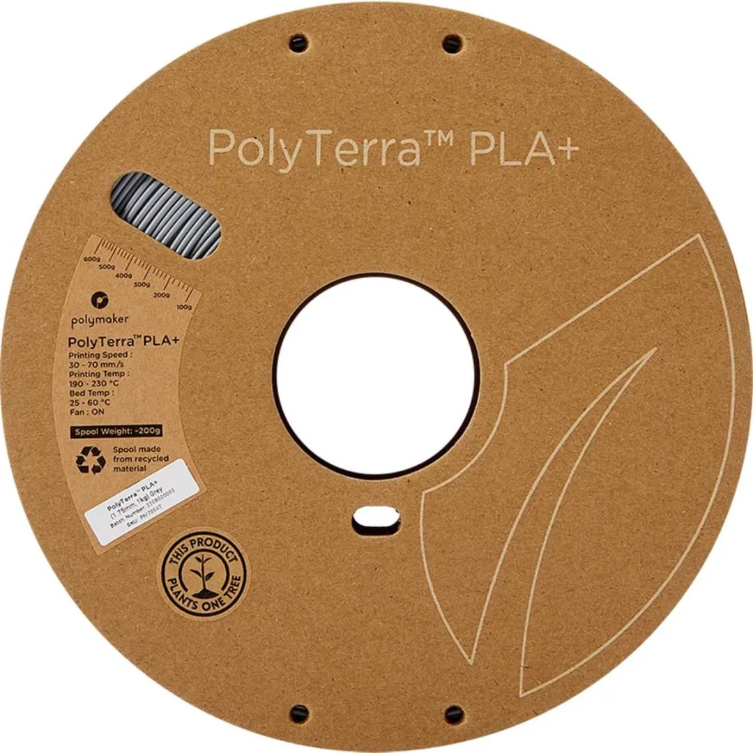 Polymaker PM70947 PLA+ Filament 1.75mm 1000g Grijs