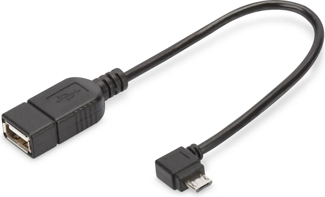 Digitus USB 2.0 Adapter AK-300313-002-S Micro-USB naar USB-A - Zwart