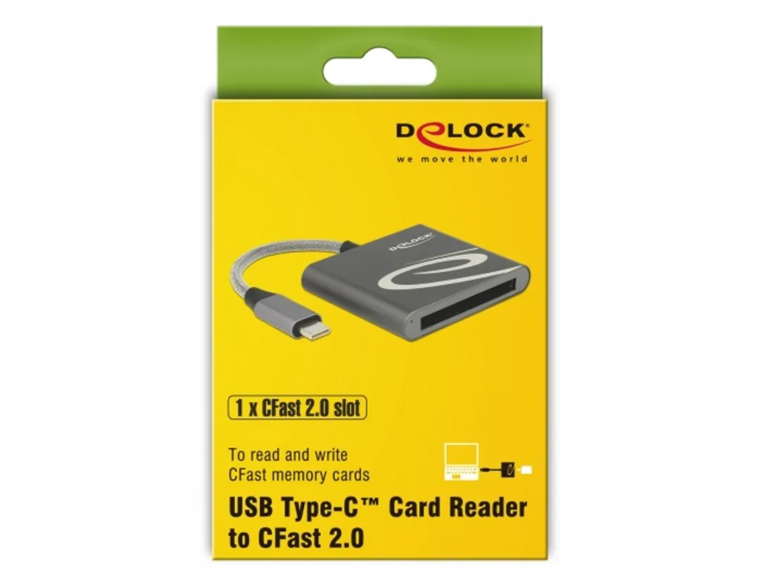 Delock 91745 USB-C Kaartlezer - CFast - USB 3.0 - Grijs