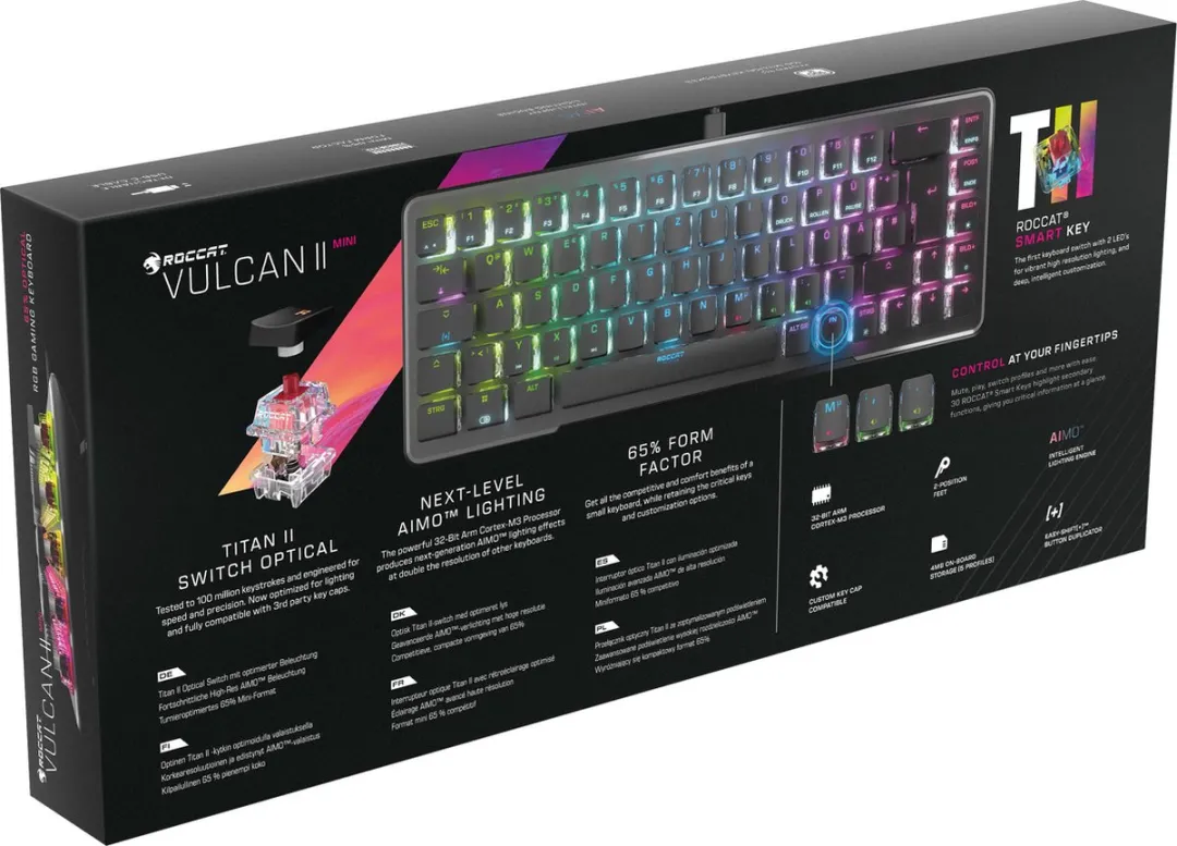 Roccat Vulcan II Mini ROCA20.BX.GAKE Bedraad Gaming Toetsenbord - US Layout - Zwart