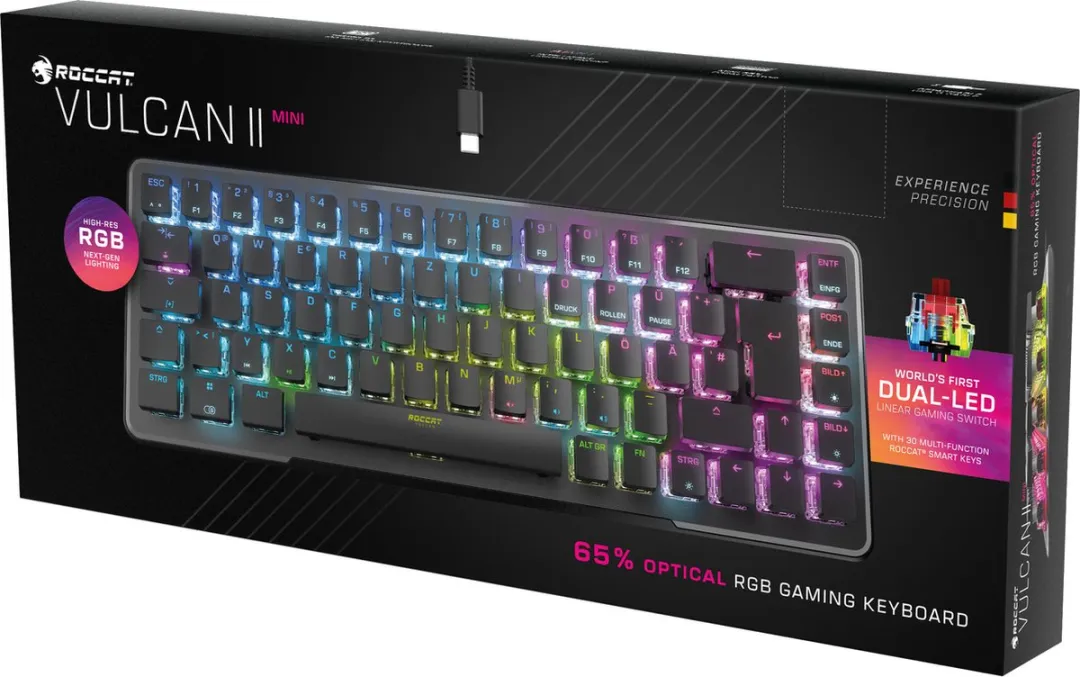 Roccat Vulcan II Mini ROCA20.BX.GAKE Bedraad Gaming Toetsenbord - US Layout - Zwart