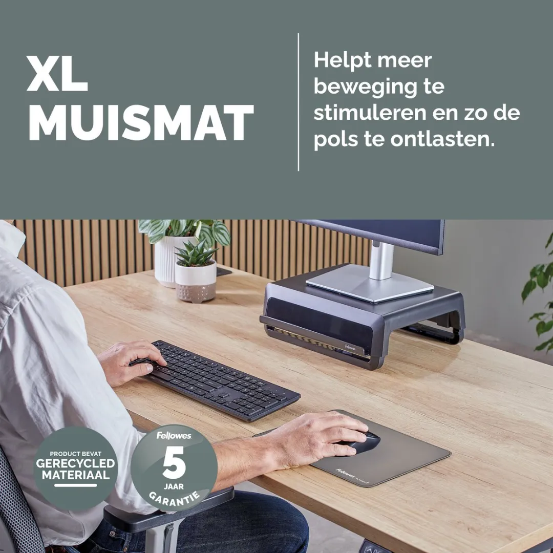 Fellowes Breyta Muismat XL - Grijs - 100139316