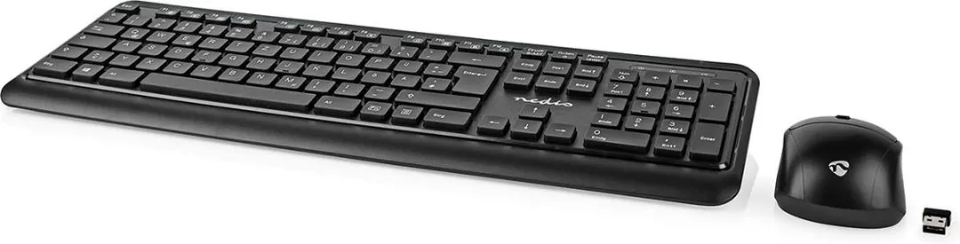 Nedis Toetsenbord en Muis – Draadloos – Instelbare DPI – Qwertz – Zwart