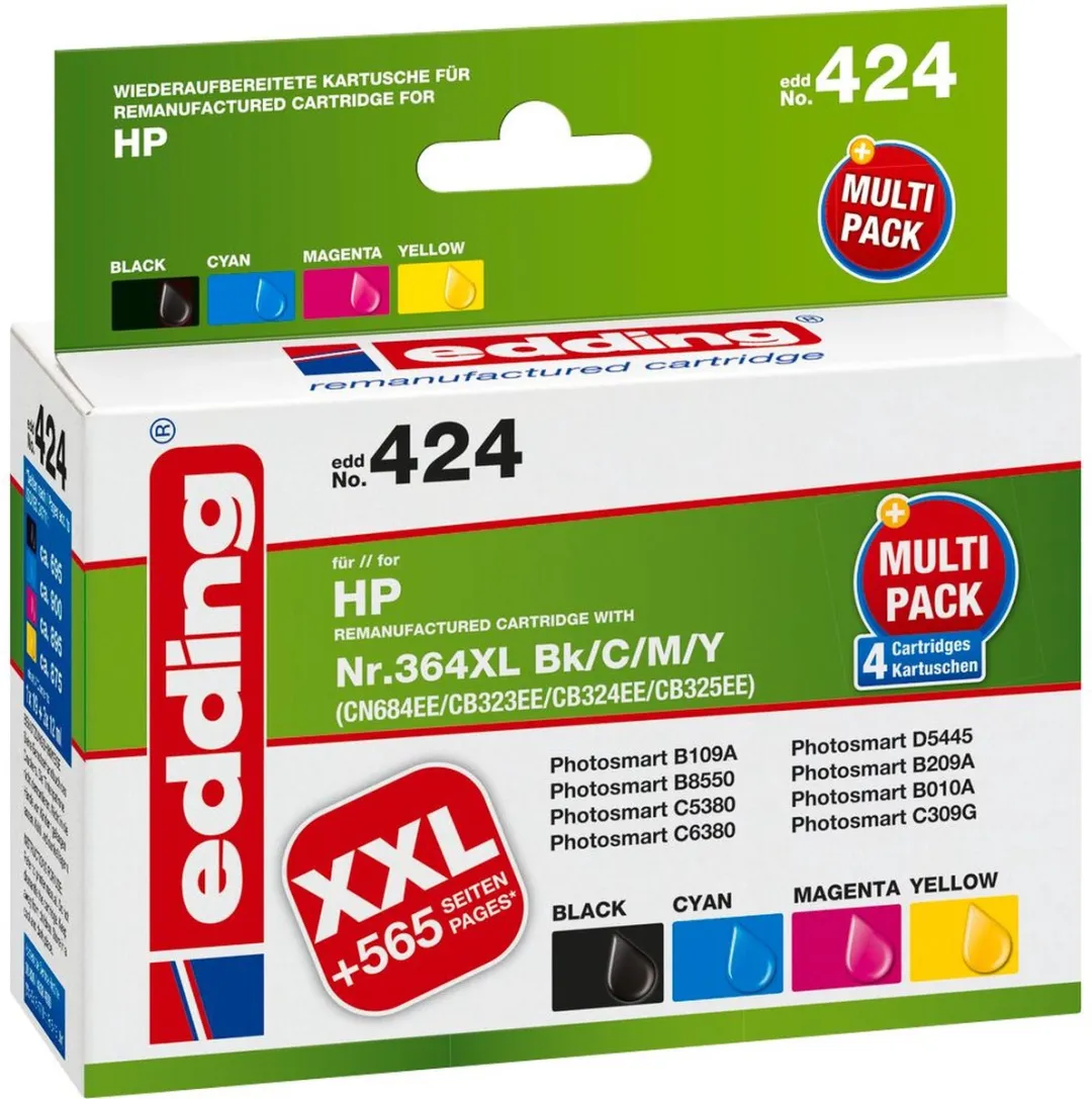 edding EDD-424 Inktcartridge - 4 Kleuren - 19ml