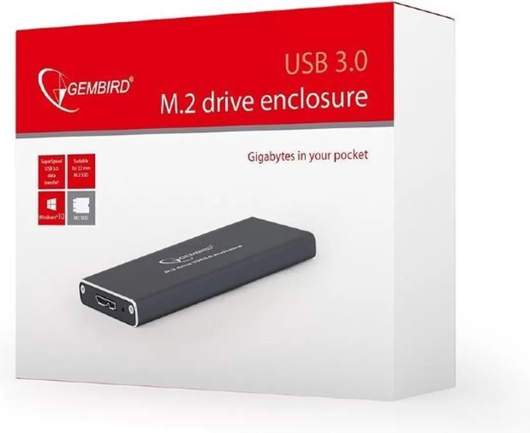 Gembird M.2 SSD Behuizing EE2280-U3C-01 - USB 3.0 - Zwart