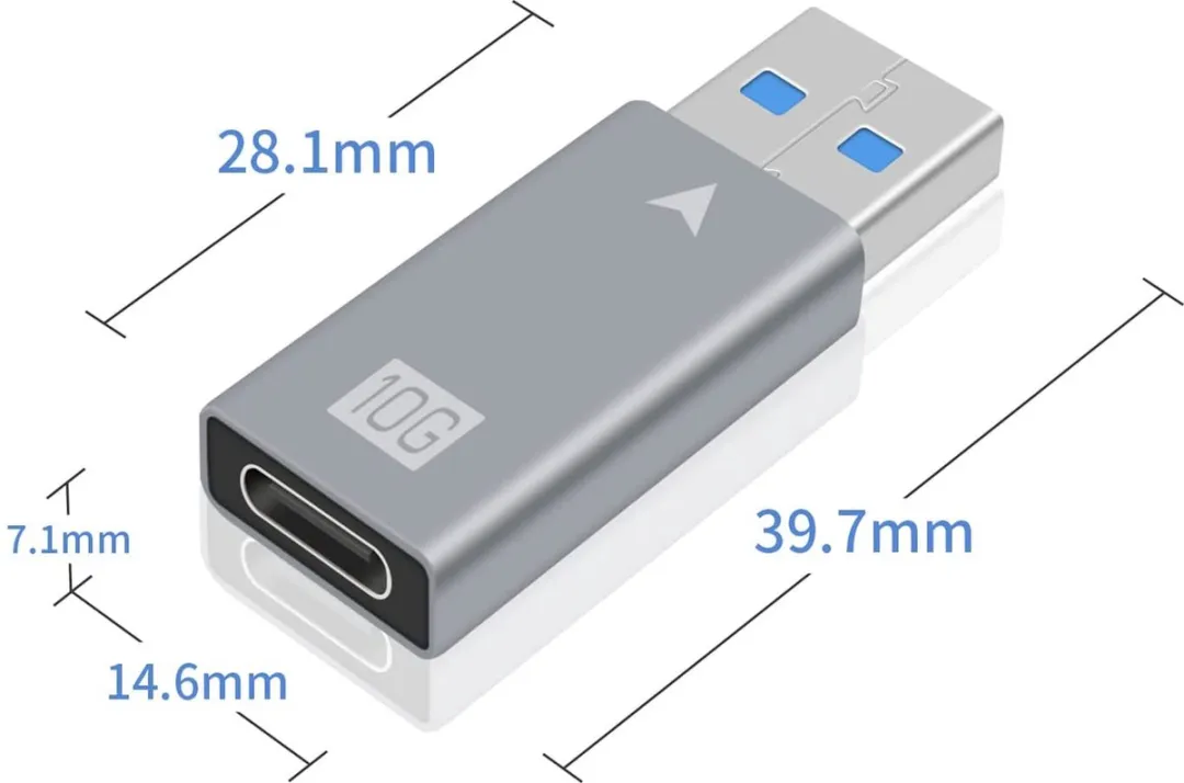 NÖRDIC C-OTG22 USB-C naar USB-A Adapter 10Gbps - Zilver