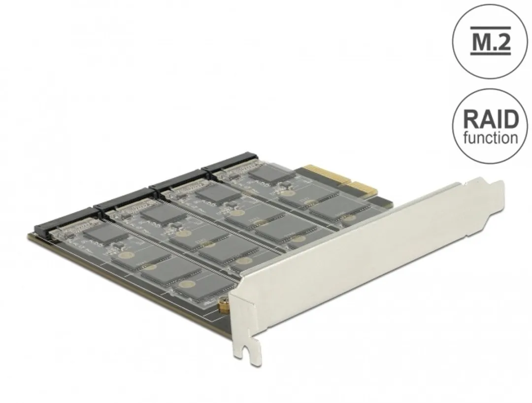 Delock 89888 PCIe Kaart 4x M.2 Key B Intern SATA