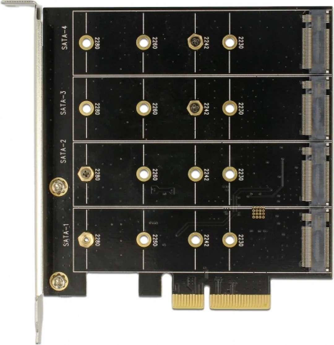 Delock 89888 PCIe Kaart 4x M.2 Key B Intern SATA