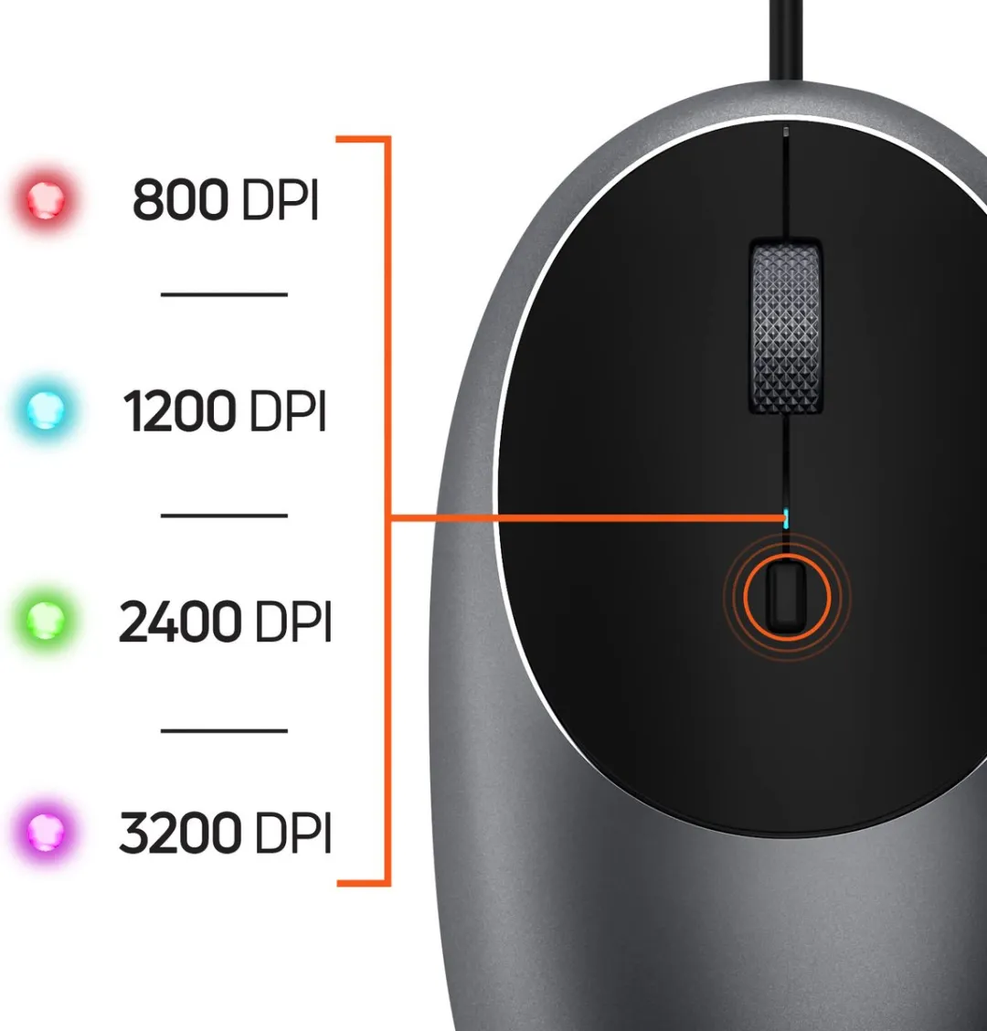 Satechi C1 ST-AWUCMM USB-C Muis - Grijs