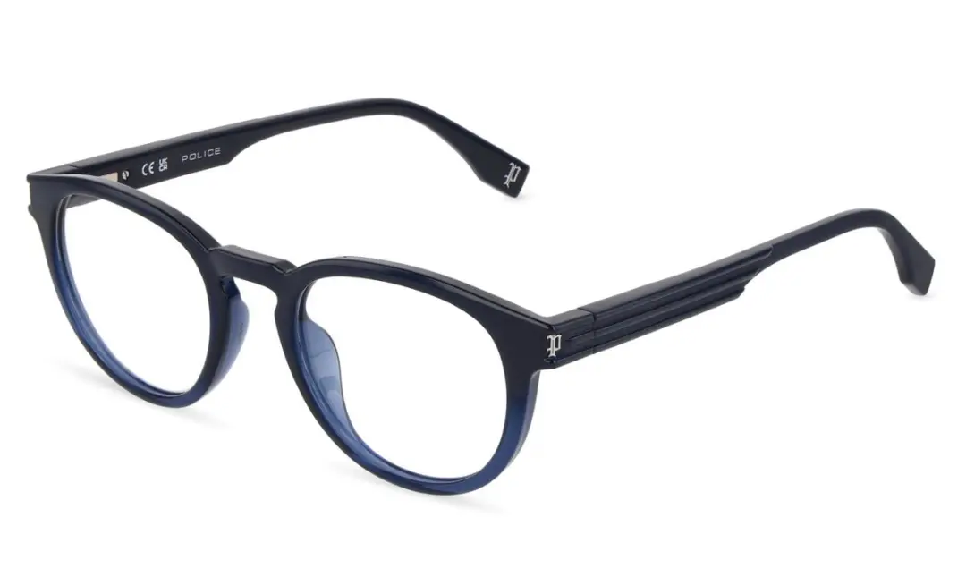 Police VPLU54 Blu pieno sfumato blu trasparente opaco 49/21/150 MAN Brilmonturen