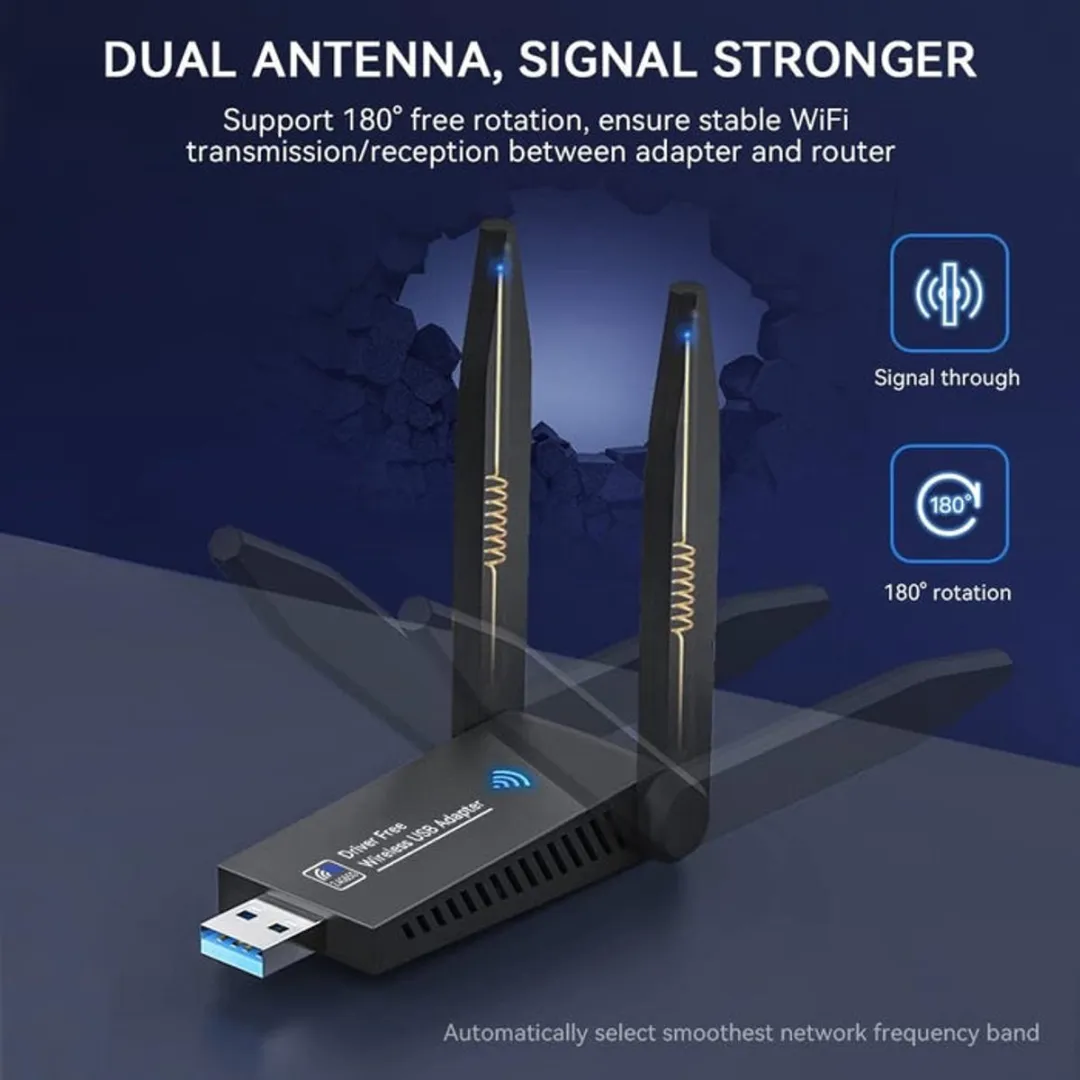 NÖRDIC BTWF-102 USB Adapter Bluetooth 5.0 WiFi 6 - Zwart