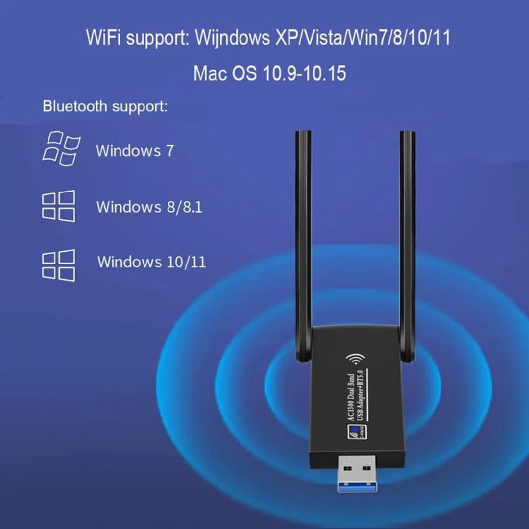 NÖRDIC BTWF-102 USB Adapter Bluetooth 5.0 WiFi 6 - Zwart