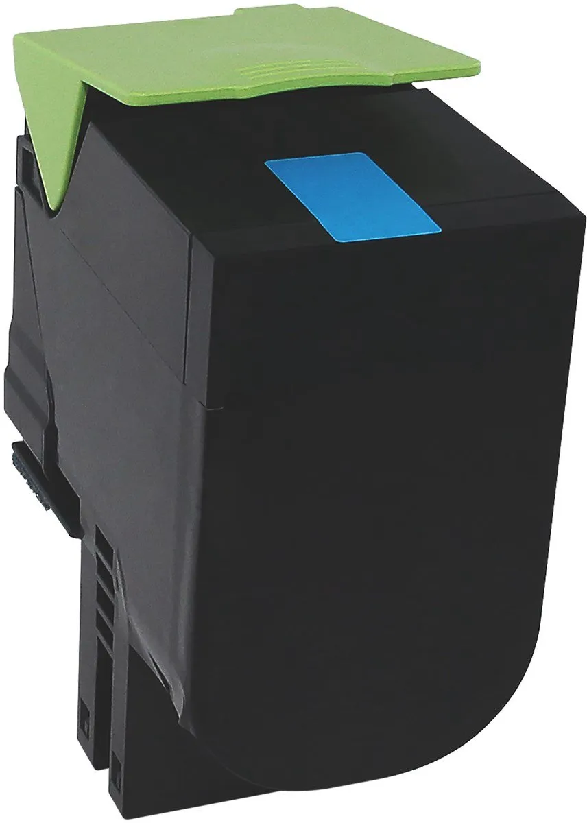 edding EDD-6045 Toner Cyaan 3000 Pagina's - Lexmark 80C2HC0/802HC - afbeelding 2 van 2