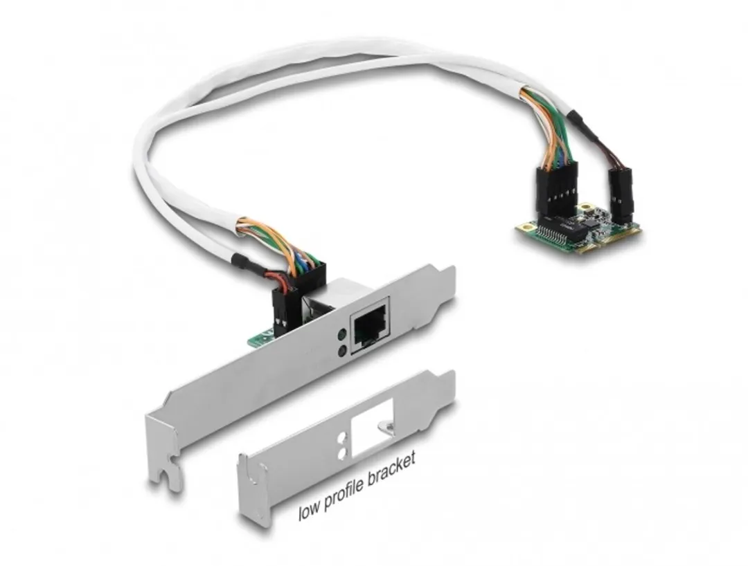 Delock Mini PCIe I/O 1x RJ45 Gigabit LAN - Zwart