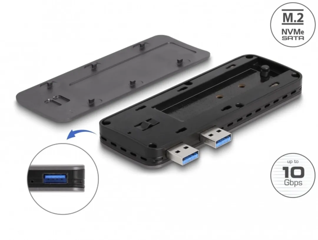 Delock 42013 USB 3.2 Gen 2 Behuizing M.2 NVMe - Zwart