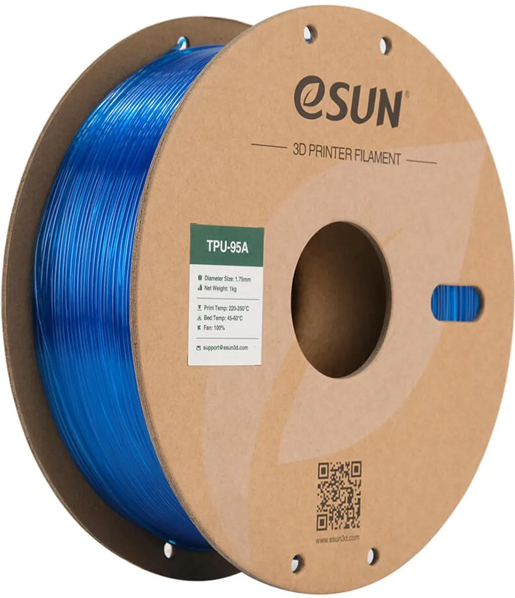 ESUN Transparant Blauw eTPU-95A Filament 1,75mm - 1kg