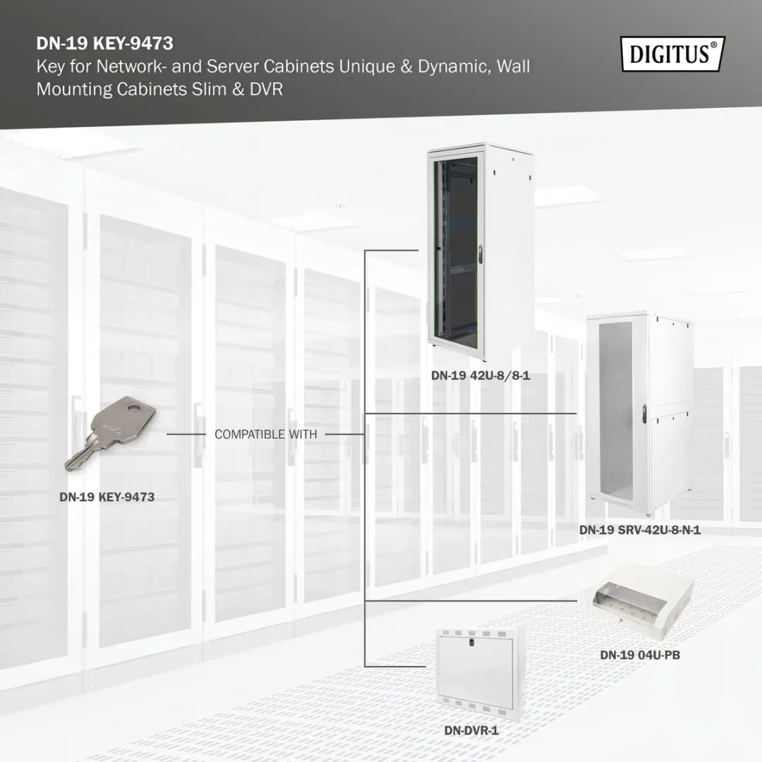 Digitus DN-19 KEY-9473 Behuizingaccessoire 19 inch - Staal