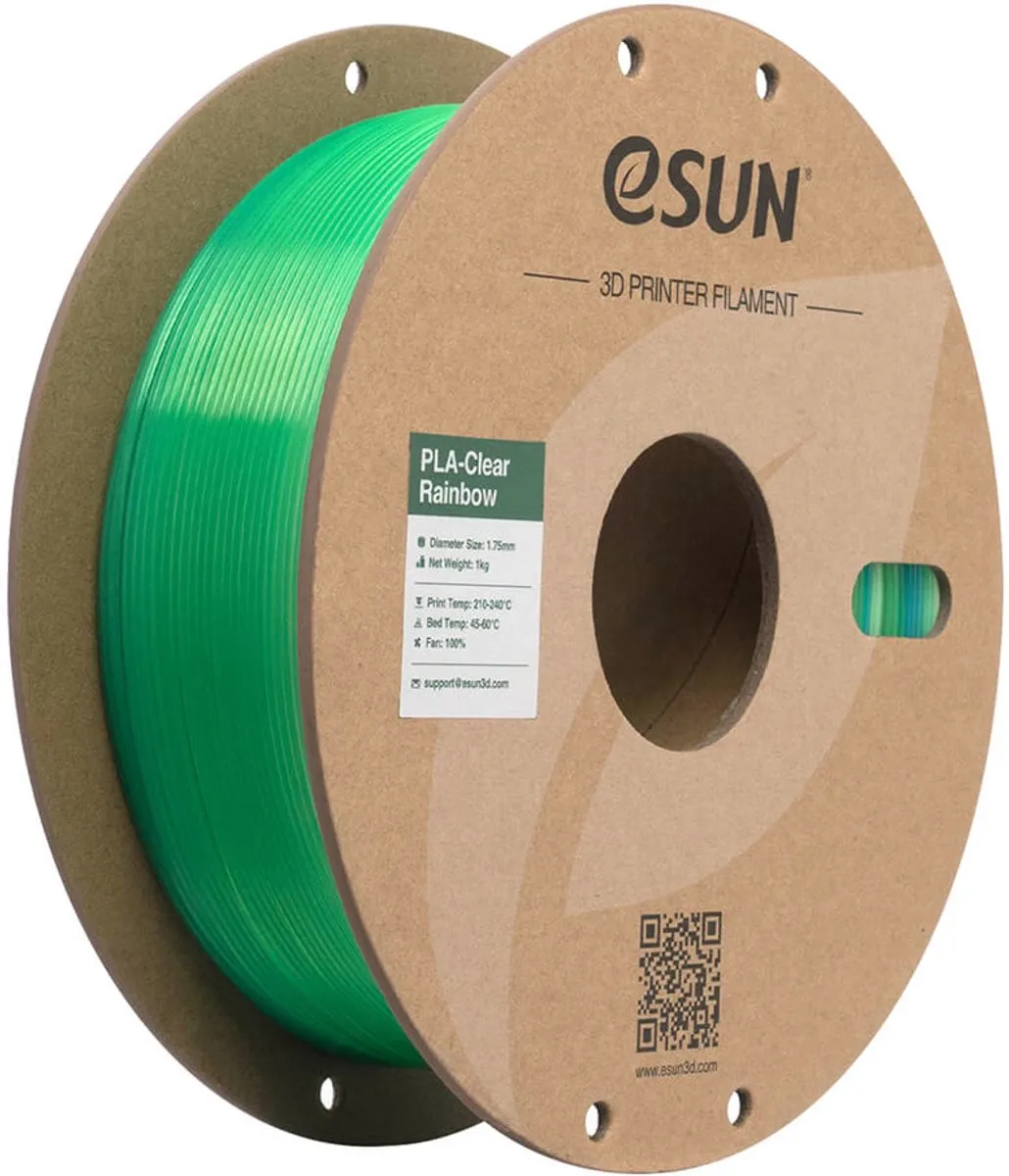 ESUN PLA-Clear Rainbow Blauw Groen 1.75mm 3D-printerfilament 1kg